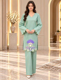 Mint Green Embroidered Co-Ord Set